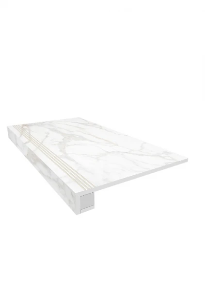 Комплект (Ступень SM02 (33x120) непол. (прямоугол. бортик) + Подступенок (14,5x120))