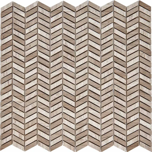 PIX 288 Shevron White Wooden, Athens Grey мозаика