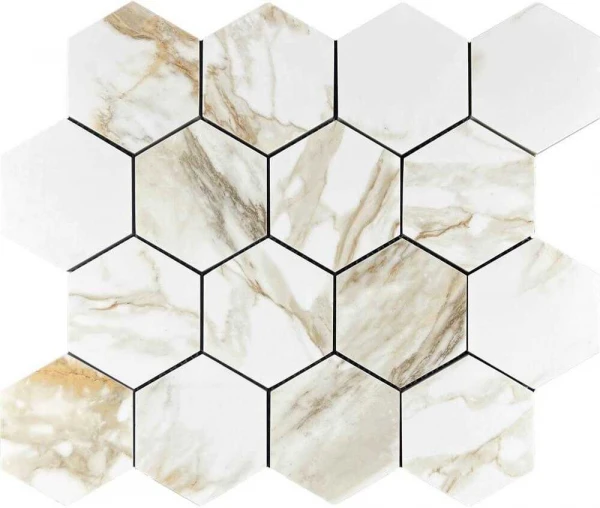 Calacatta Gold Paonazzo Hexagone 28*33 мозаика