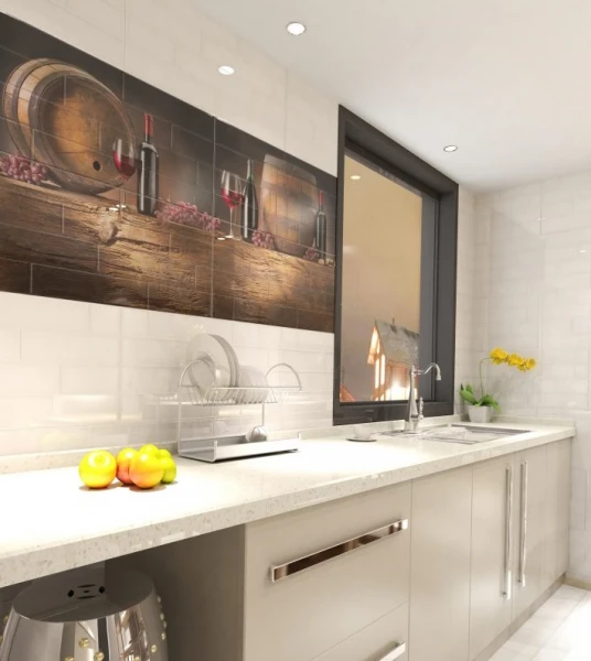 Плитка для кухни Belani (Beryoza Ceramica) Брик кремовый