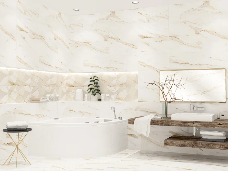 Плитка для ванной Azori Calacatta Royal