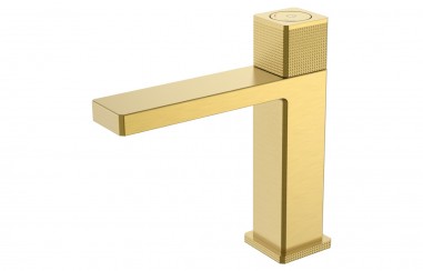 Смеситель автоматический для раковины QUAD MATT GOLD