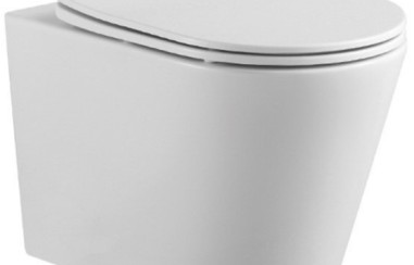 ВЕГА Унитаз-компакт подвесной безободковый 490*360*320мм, тонкое сиденье с механизмом плавного закрывания, крепеж