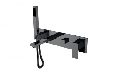 Смеситель для ванны встроенный Qubic Shinny GUN METAL