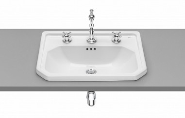 3270A5003 раковина на столешницу CARMEN 3 отверстия д/смесителя, с монт. комплектом /60x45/(белый)